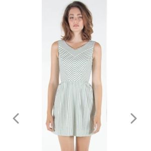 Birds of North America Tick-tick dress in green stripe